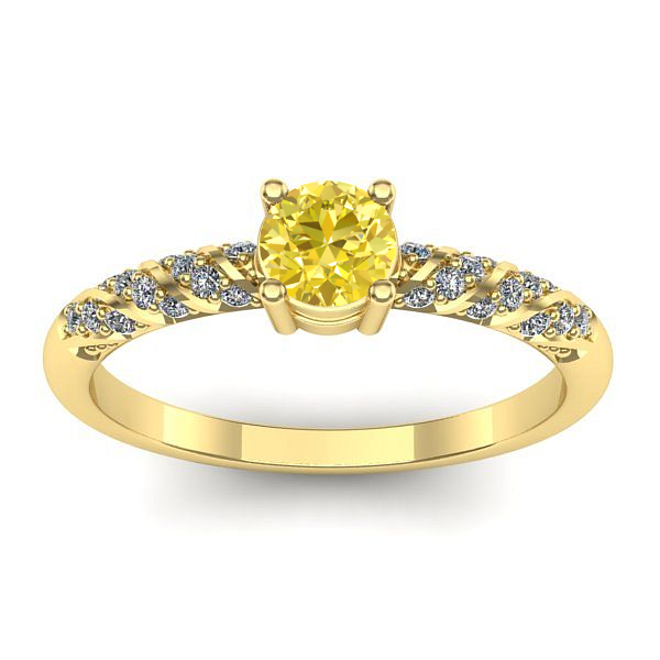 Inel de logodna cu safir galben rotund
