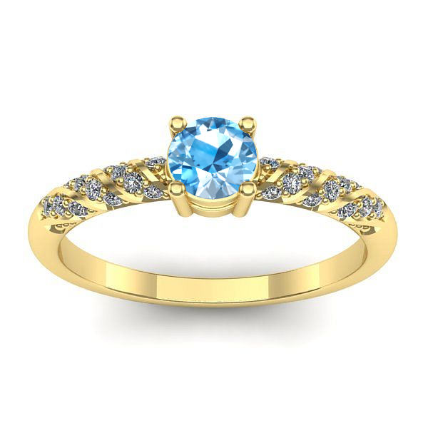 Inel logodna cu topaz blue rotund