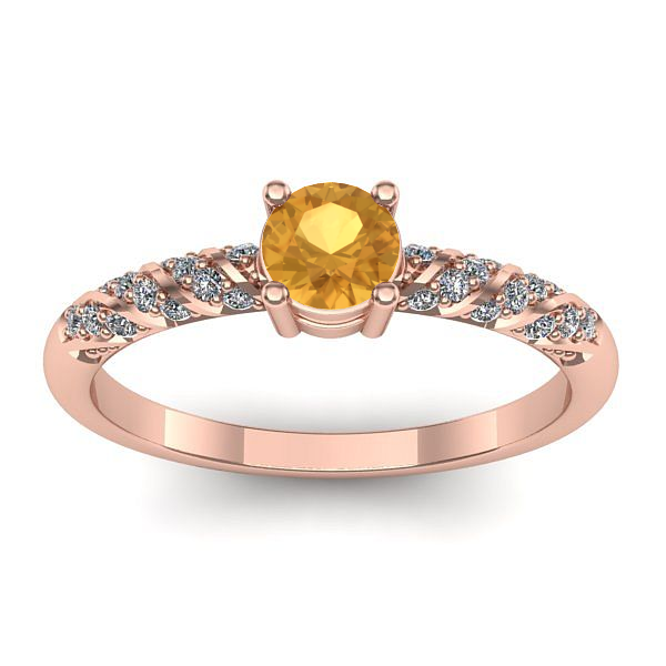 Inel de logodna cu citrin rotund