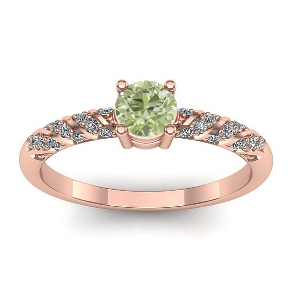 Inel logodna cu diamant de laborator verde rotund