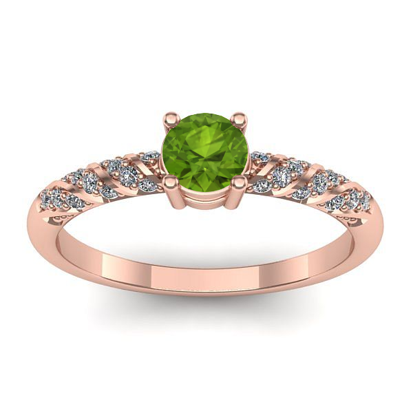 Inel cu peridot rotund
