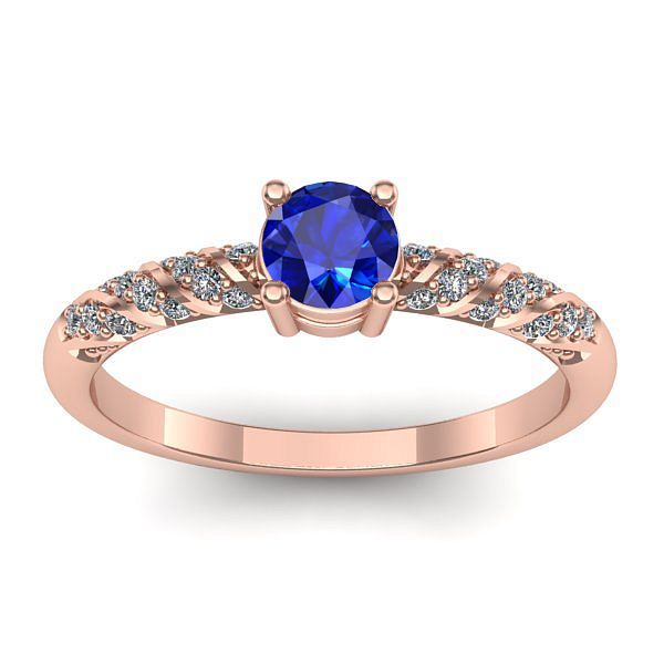 Inel logodna cu safir rotund