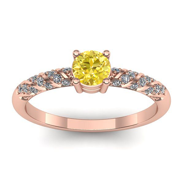 Inel cu safir galben rotund