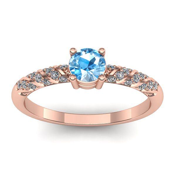 Inel de logodna cu topaz blue rotund