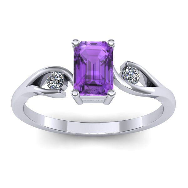 Inel cu ametist dreptunghiular