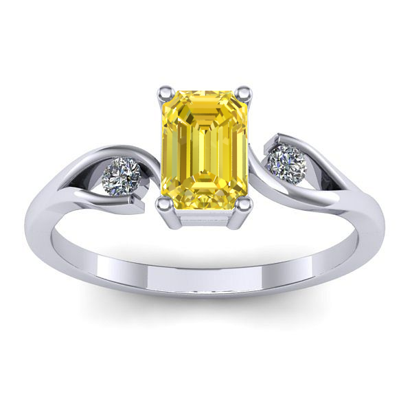 Inel cu safir galben dreptunghiular