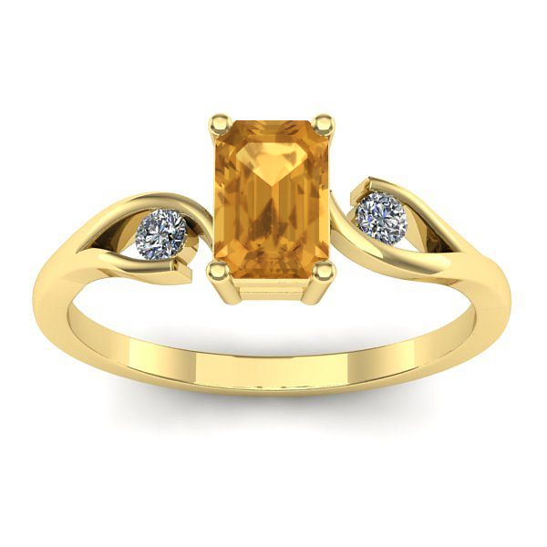 Inel de logodna cu citrin dreptunghiular