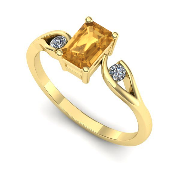 Inel de logodna din aur galben cu citrin
