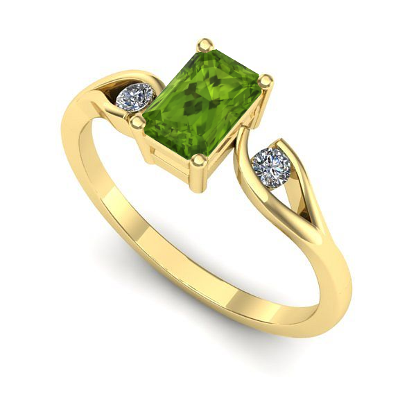 Inel de logodna din aur galben cu peridot