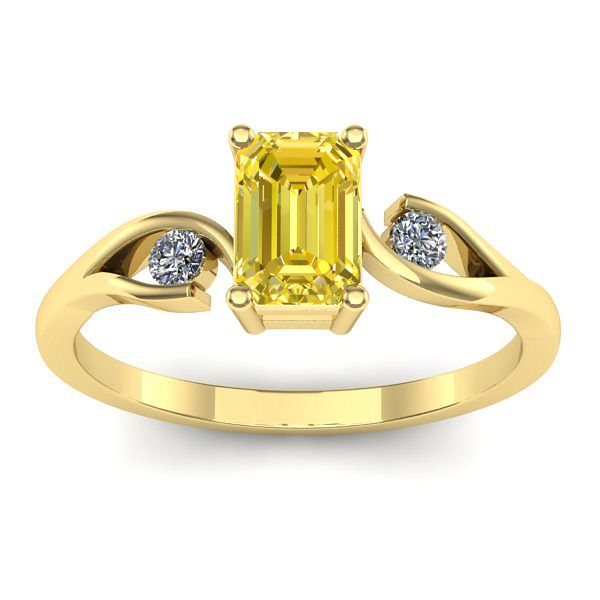 Inel cu safir galben dreptunghiular