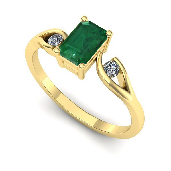 Inel din aur galben cu smarald