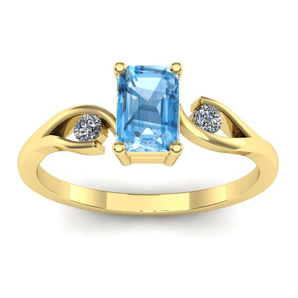 Inel cu topaz blue dreptunghiular