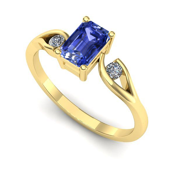 Inel de logodna din aur galben cu tanzanit