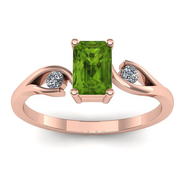 Inel logodna cu peridot dreptunghiular