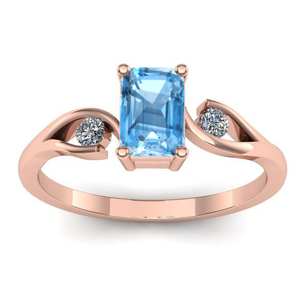 Inel cu topaz blue dreptunghiular