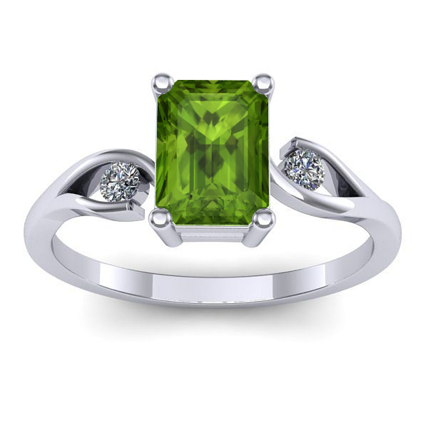 Inel logodna cu peridot dreptunghiular