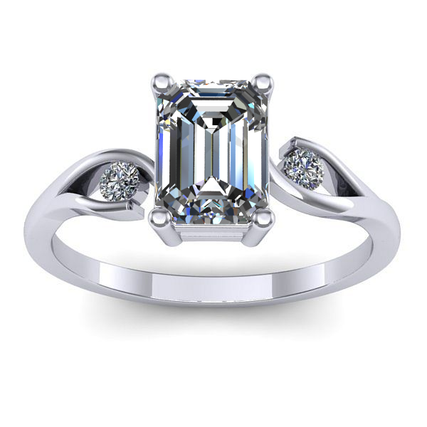 Inel logodna cu diamant de laborator dreptunghiular