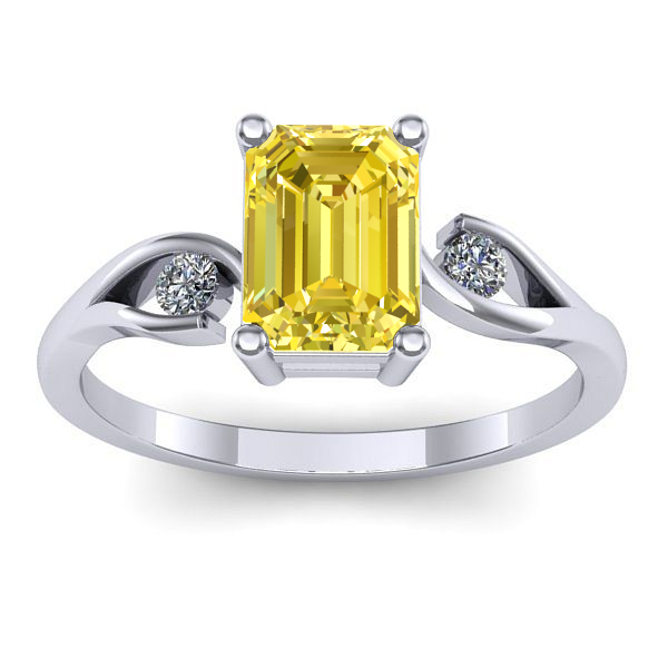 Inel de logodna cu safir galben dreptunghiular