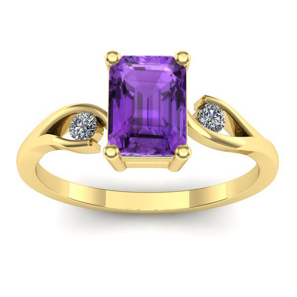 Inel logodna cu ametist dreptunghiular