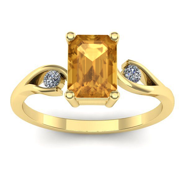 Inel de logodna cu citrin dreptunghiular