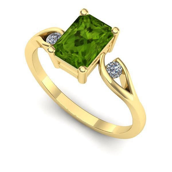 Inel de logodna din aur galben cu peridot