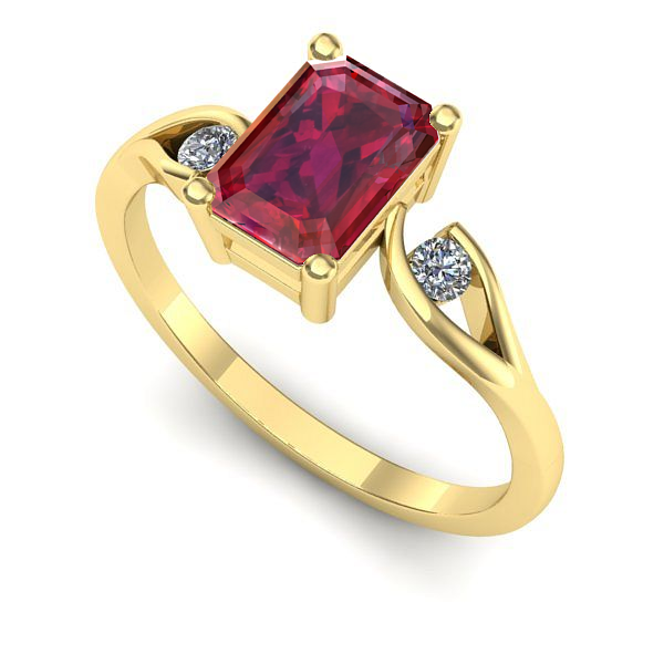 Inel de logodna din aur galben cu rubin