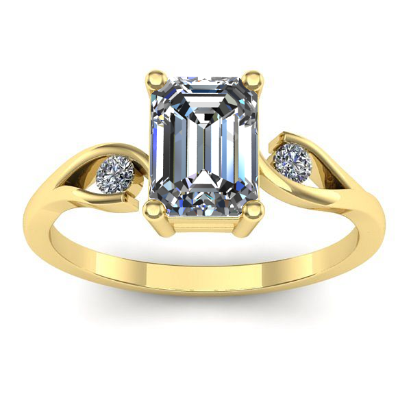 Inel de logodna cu safir alb dreptunghiular