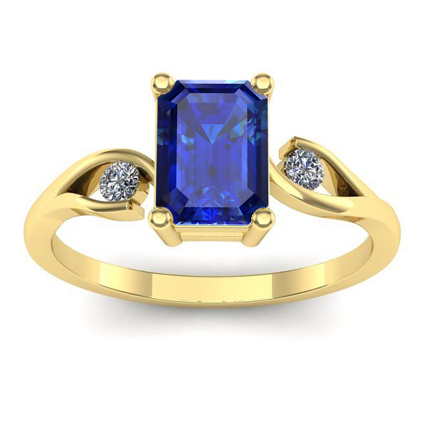 Inel de logodna cu safir dreptunghiular