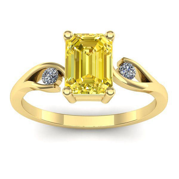 Inel de logodna cu safir galben dreptunghiular