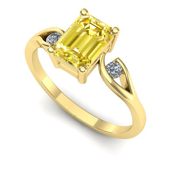 Inel de logodna din aur galben cu safir galben