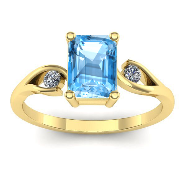 Inel logodna cu topaz blue dreptunghiular