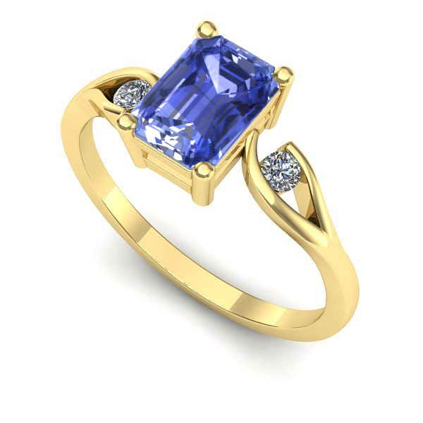 Inel de logodna din aur galben cu tanzanit
