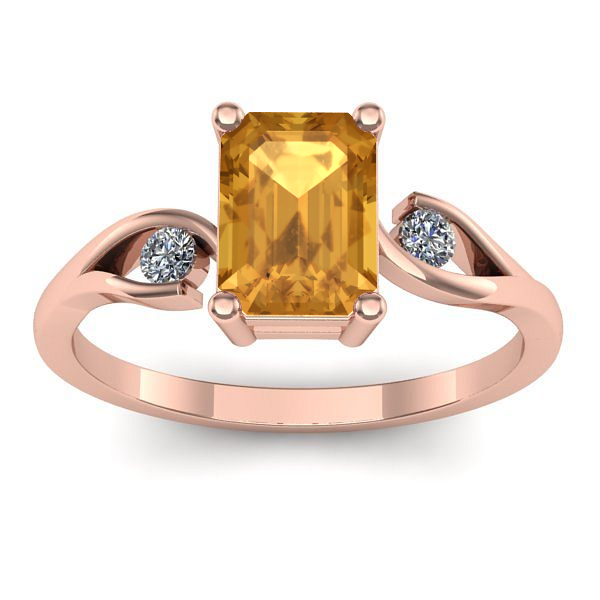 Inel de logodna cu citrin dreptunghiular