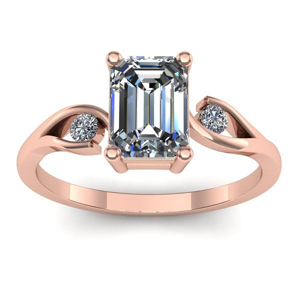 Inel cu safir alb dreptunghiular