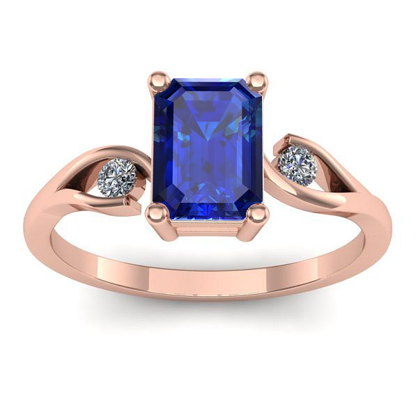 Inel logodna cu safir dreptunghiular