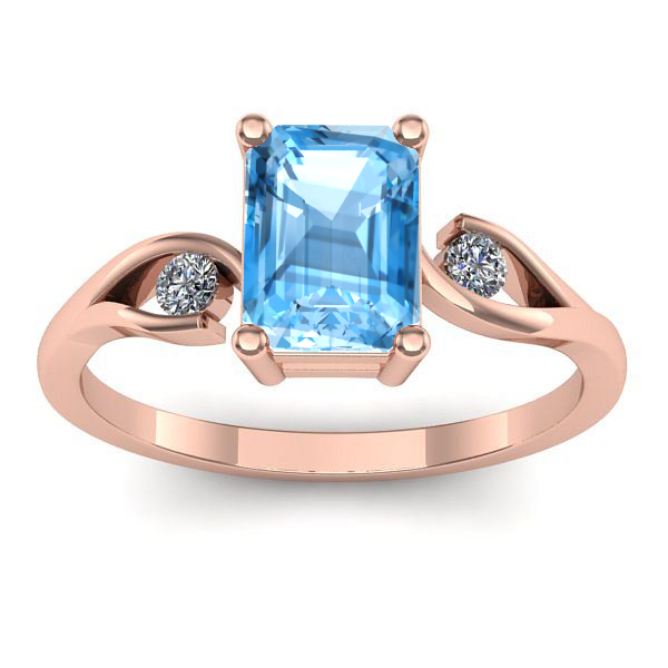 Inel logodna cu topaz blue dreptunghiular
