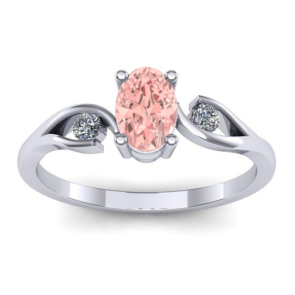 Inel logodna cu diamant de laborator roz oval