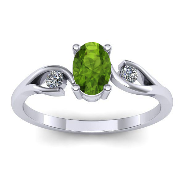 Inel logodna cu peridot oval