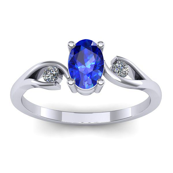 Inel logodna cu safir oval