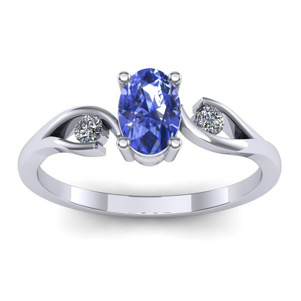 Inel cu tanzanit oval