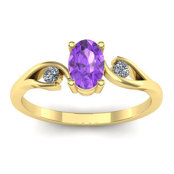 Inel logodna cu ametist oval