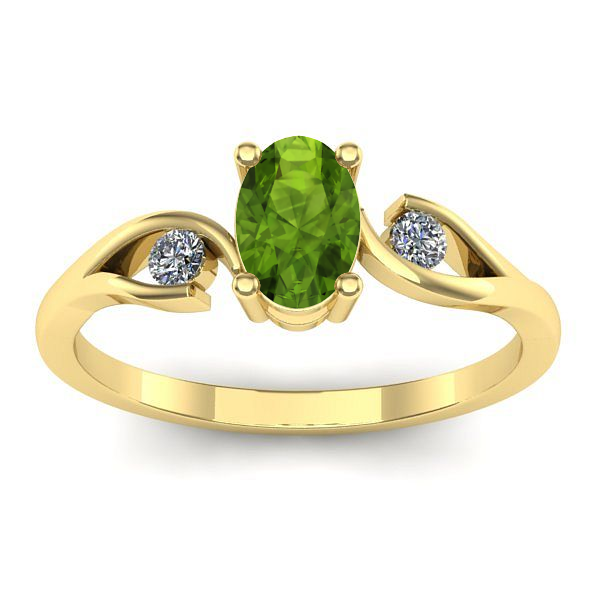 Inel logodna cu peridot oval