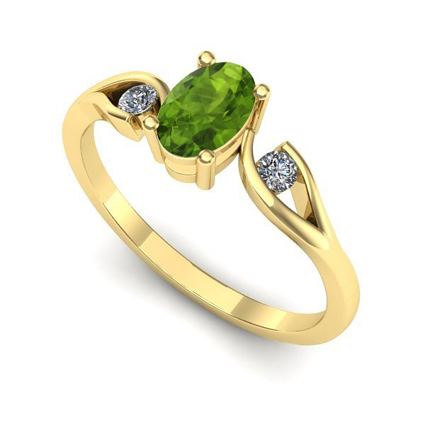 Inel de logodna din aur galben cu peridot