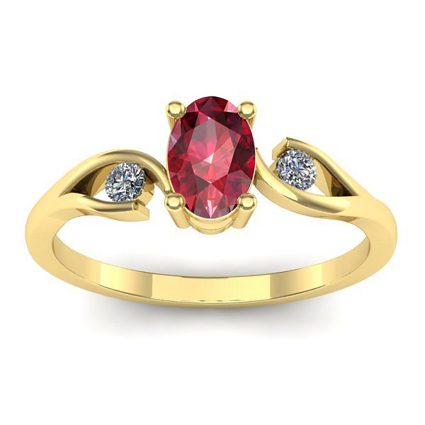Inel logodna cu rubin oval
