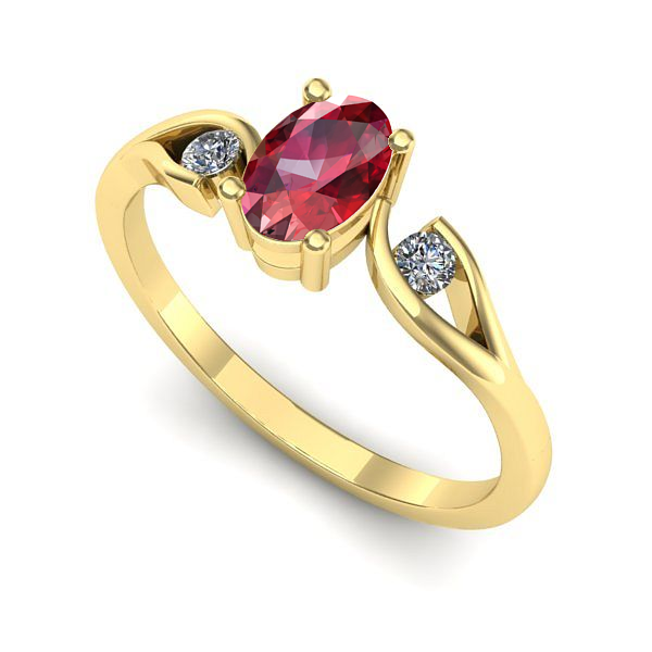 Inel de logodna din aur galben cu rubin