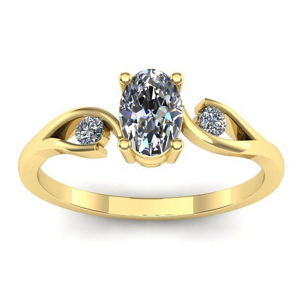 Inel de logodna cu safir alb oval