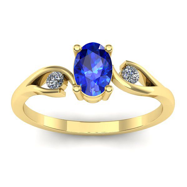Inel de logodna cu safir oval