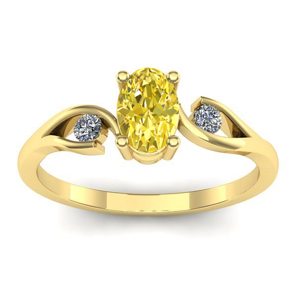 Inel logodna cu safir galben oval