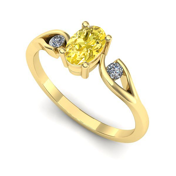 Inel din aur galben cu safir galben