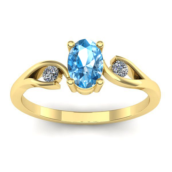 Inel cu topaz blue oval
